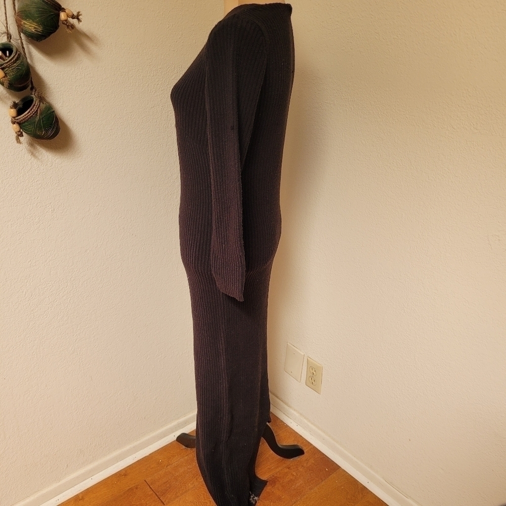 Trois Black Ribbed Knit Maxi Dress — image 4 of 6
